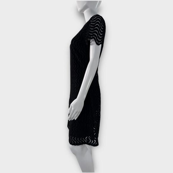 Tommy Hilfiger Women’s Lace Sheath Short Sleeve Mini Dress Black Size 4 Small - Picture 5 of 15